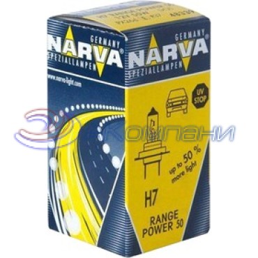 Галогенная Лампа Н 7 12v 55w +50% яркости RANGE POWER NARVA